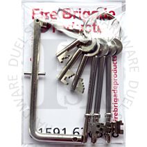Fire Brigade Products Set of 6 FB KEYS with Standard Drop Key