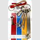 Fire Brigade Products SET9FOB-FCK Set of 9 Genuine Fire Brigade Keys Forestry Commission Key With Security Fob Pack of 1